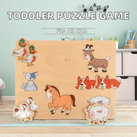 PikatoyZ Kleinkinder-Spielzeug 5-7 Jahre Alt Lehrreiches Holzpuzzle Dschungeltiere Montessori-Spiel Unisex Weihnachten Geburtstag