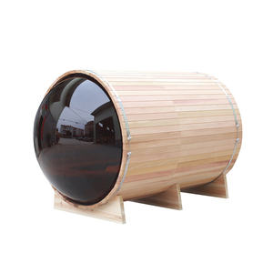 Fabrication directe de Sauna à canon panoramique, 1800x2400MM, en cèdre rouge, haute qualité, <span class=keywords><strong>sans</strong></span> porche, extérieur, livraison gratuite - Product Image 2