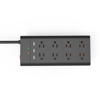 Multiprise intelligente de table Vastfafa avec protection contre les surtensions, 8 prises CA, 3 ports USB, matériau ABS+PC, prise américaine, NFC, 125V 15A SDK