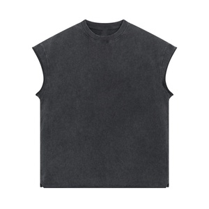 Hot Sale 100% Cotton Tank Top High Quality Summer Training Breathable Knitted Weave Top for Summer Sports - Product Image 3