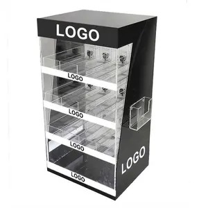 Cigarette Display Rack Suppliers Custom Smoke Shop Tobacco Cigarettes Display Cabinet Stand With LED Light Box