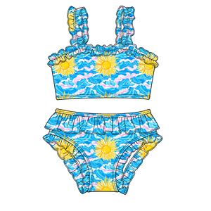 Costume da Bagno <span class=keywords><strong>Due</strong></span> Pezzi per Bambine Ruiidan, Stampa Personalizzata, Ultra Elastico, Asciugatura Rapida, UPF 50+, Spandex Nylon OEM - Product Image 6