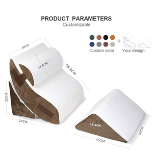 Orthopedic 4 PCS Bed Wedge Pillow Set Adjustable Memory Foam Triangle Pillow for Sleeping Acid Reflux <strong>Back</strong> Support Leg <strong>Elevation</strong> - Product Image 2