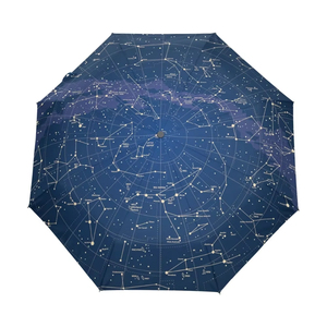 Ombrello Pieghevole Automatico Creativo con Mappa delle Costellazioni e Cielo Stellato per Donne - Product Image 1
