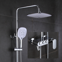 Ensemble de douche chromé thermostatique, mitigeur de douche, robinet en laiton, ensemble de douche de bain