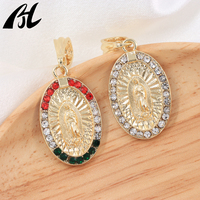 Bijoux religieux vintage en laiton plaqué or avec pendentif Vierge Marie pour femmes, cadeau de Noël catholique et chrétien.