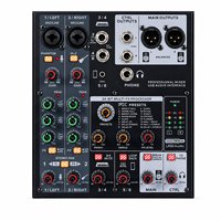 Console de mixage audio OTG portable 4 canaux en métal et plastique pour diffusion en direct sur téléphone portable, carte son professionnelle, table de mixage pour la maison