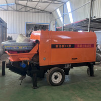 Petite pompe à béton à moteur diesel Pompe de transport de mortier de ciment Verser Mini machine de pompage de béton portable