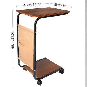 Neues Modell Moderner Luxuriöser <span class=keywords><strong>C</strong></span>-förmiger Holz-Beistelltisch mit Aufbewahrungstasche und Rollrädern für Wohnzimmermöbel - Product Image 2