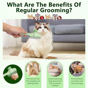 Brosse de toilettage pour animaux à aiguilles en acier inoxydable, à usage unique, pour chats à poils longs, brosse de nettoyage innovante - Product Image 3