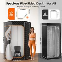 Sauna vapeur compact pour intérieur, gain de place, avec panneau de commande intelligent et prise en charge multi-tension, pour hôtel, appartement, tente de sauna portable