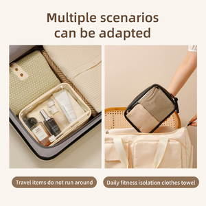 Borsa da toilette trasparente con cerniera trasparente per il trucco custodia cosmetica da viaggio - Product Image 5