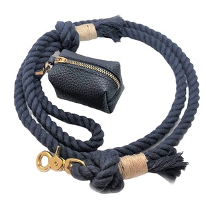 Correa de algodón 100 para perro, arnés de Collar de bolso a juego, todos los colores, asas de cuero genuino, longitud personalizada, rojo, alta calidad - Product Image 2