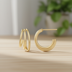 Aros Geométricos Modernos Dorados, Chapados en Oro de 18K, Aleación, Joyería de Moda Unisex - Product Image 2