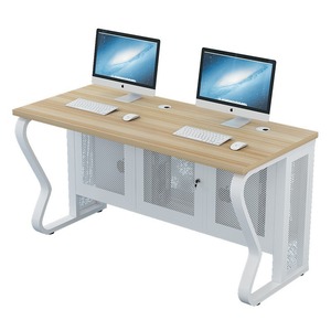 โต๊ะคอมพิวเตอร์รุ่น LC-02 ยี่ห้อ Leading Innovation โต๊ะทำงานคู่ พร้อมช่องเก็บของแบบตาข่าย สำหรับใช้ในห้องเรียนหรือห้องปฏิบัติการ - Product Image 1