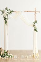 Kit de fleurs artificielles pour arche de mariage Ling's Moment, en mousse et soie, draperies en mousseline réalistes, lot de 4 pour toile de fond de cérémonie extérieure
