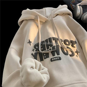 Manufacturers <b>Thick</b> Heavyweight <b>Fleece</b> Hoodie Custom Cotton Polyester Unisex Winter Foam Logo Graphic Hoodies for Men - Product Image 2