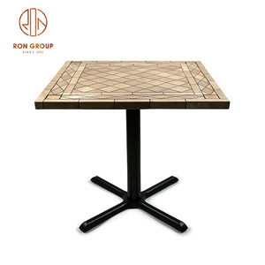 Base de <span class=keywords><strong>Table</strong></span> en <span class=keywords><strong>aluminium</strong></span>, Style Antique, intérieur, extérieur, jardin, Restaurant, café, bord en métal, carrelage en céramique, plateau de <span class=keywords><strong>Table</strong></span> carré - Product Image 2