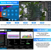Rsrteng IPC-9800CADHS Pro 8K Monitor y Probador de Cámaras IP WiFi POE++ AHD TVI CVI SDI SFP Herramientas de Red Trazador de Cables CCTV
