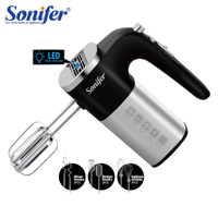 Sonifer SF-7078 Mixeur à main multifonction 3 en 1 haute puissance 500W avec fouet, batteur à œufs automatique et crochet pétrisseur pour gâteaux