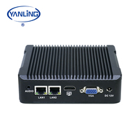 Mini PC industriel sans ventilateur, vente en gros, Mini J900 Quad Core, 2 ports Ethernet, disponible avec prises AU, US, CN, EU