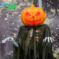 Décoration d'Halloween Horreur : Modèle Animatronique Personnalisé Homme Citrouille Lumineux