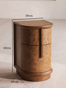 Pháp thiết kế cổ điển Bàn Cạnh Giường ngủ với cây Knot da bề mặt cổ xưa-phong cách rắn gỗ nightstand cho biệt thự lưu trữ tủ - Product Image 3