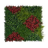 Panneau de haie verticale en herbe artificielle géométrique 100x100cm pour décoration paysagère extérieure, intérieure, domestique et commerciale