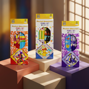 Korean Pokmon 8-Piece B Lead Graphite Writing Pencils Box for Kids School Anime Stationery <b>Set</b> Model AB0178 Distributor - Product Image 1