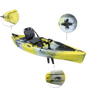 Kayak de mer à pédales pour une personne de 11 pieds pour la pêche, coque <span class=keywords><strong>en</strong></span> HDPE avec aileron pour les rivières - Product Image 2