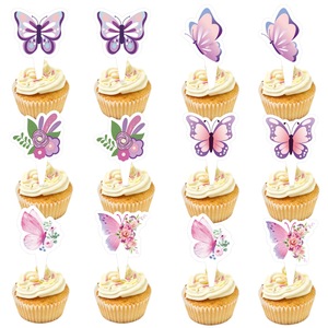 Set Perlengkapan Pesta Ulang Tahun Tema Kupu-kupu: Spanduk, Piring, Gelas, Taplak Meja, dan Peralatan Makan untuk Dekorasi Pesta Ulang Tahun Anak Perempuan - Product Image 3