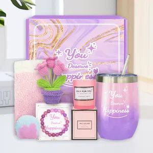 Individuelles Frauen-Muttertags-Geschenk für Geburtstag Entspannung Spa Bad Geschenk-Set für mit Tasse Wachs-Glas Spa Geschenk-Set