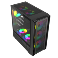 Panel Frontal Horizontal Personalizado para PC ATX con Pantalla LCD, Fuente de Alimentación, Vidrio Transparente, LED, a Prueba de Polvo, para Juegos
