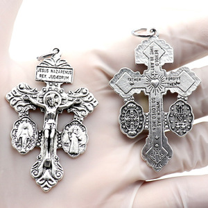 Parti del rosario perdono il ciondolo crocifisso per la realizzazione di oro argento placcato in bronzo cattolico gesus croce ciondoli fai da te - Product Image 5