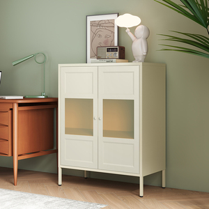 Aparador Moderno Ecológico de Acero con 1 Cajón, 2 Compartimentos y Puerta de Panel Plano para Sala de Estar BIZOE - Product Image 2