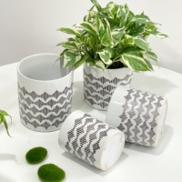 Pot & Planter Bunga Porselen Putih Modern Tahan Lama Desain Minimalis untuk Penggunaan Dalam & Luar Ruangan Rumah & Taman Grosir