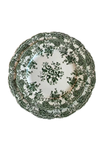 Nouvel ensemble de vaisselle de luxe moderne en porcelaine avec incrustations dorées, assiettes de dîner rondes en New Bone China à motifs floraux bleus et verts
