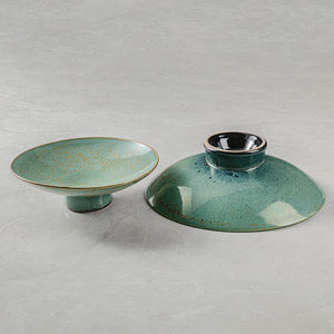 Японский отель ручной работы Пастель спекл реактивная глазурная посуда и столовые приборы ужин чаша неглубокая шляпа - Product Image 5