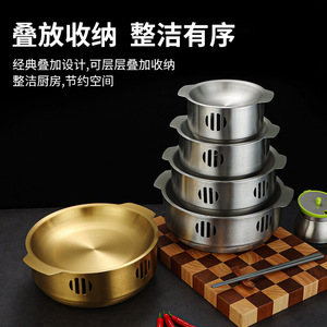Stainless Steel Dry Pot Cookware 30cm Commercial Alcohol Heater Seafood Crayfish Basin Sichuan Hunan Cuisine Non Stick Easy - Product Image 5