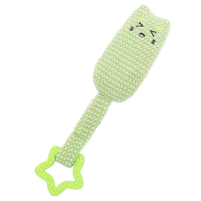 Cat-shaped green five-pointed star