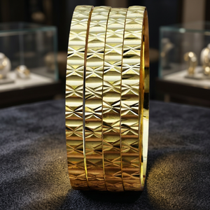 Wholesale 14K 18K 24K Gold Plated Traditional Design <b>Bangles</b> <b>Set</b>, Fashion <b>Bangles</b> Jewelry, Brass Gold Filled Jewelry Oro Joyeria - Product Image 5
