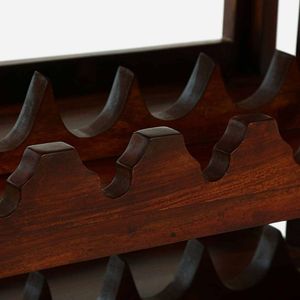 Modern Wood <b>Bar</b> Cabinet in Honey Oak Color Scratch Resistant Coating with Wine Rack Glass Holder Storage <b>Shelves</b> for Home - Product Image 4