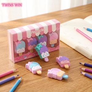 Venta al por mayor de fábrica: Set de borradores de helado mini desmontables de alta calidad con diseño de dibujos animados, premio para estudiantes, material escolar 751 - Product Image 1