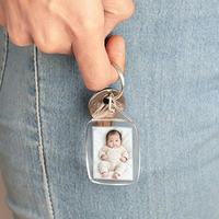 Porte-clés vierge transparent en acrylique léger avec insert photo, idéal pour la promotion et les créations en gros – Vente directe usine
