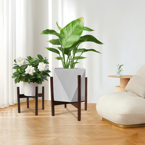 Support de <span class=keywords><strong>plante</strong></span> moderne du milieu du siècle, support de <span class=keywords><strong>plante</strong></span> en bois réglable 12 pouces de <span class=keywords><strong>hauteur</strong></span>, étagère de <span class=keywords><strong>plante</strong></span> de décoration intérieure pour bureau de balcon - Product Image 6