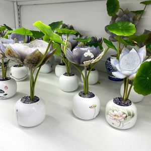Vente en gros de cristaux de pot d'agate géode lotus Pierres de guérison en vrac Amas d'agate géode bonsaï pour ornements Fengshui - Product Image 3