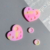 Nouvelle palette de rehaussement de cils en silicone réutilisable en forme de cœur, couleurs mélangées, pour rehaussement de cils et teinture des sourcils