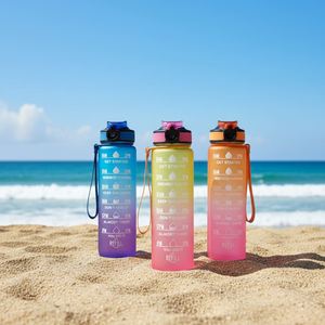 Nouvelle gourde de sport motivante en plastique de 16oz/32oz pour adolescents, idéale pour la gym et la rentrée scolaire - Product Image 3