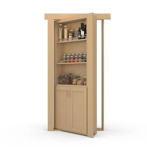 Librería de puerta Murphy Interior personalizada de alta calidad, puerta Invisible oculta de madera maciza para pasillo de Hotel - Product Image 4