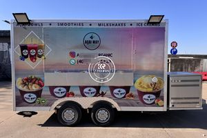 2025 New Ice Cream Food Stand Trailer Pink Trolly Small Mobile Carts Sale Food Trailer with Full <b>Kitchen</b> Equipments - Product Image 4